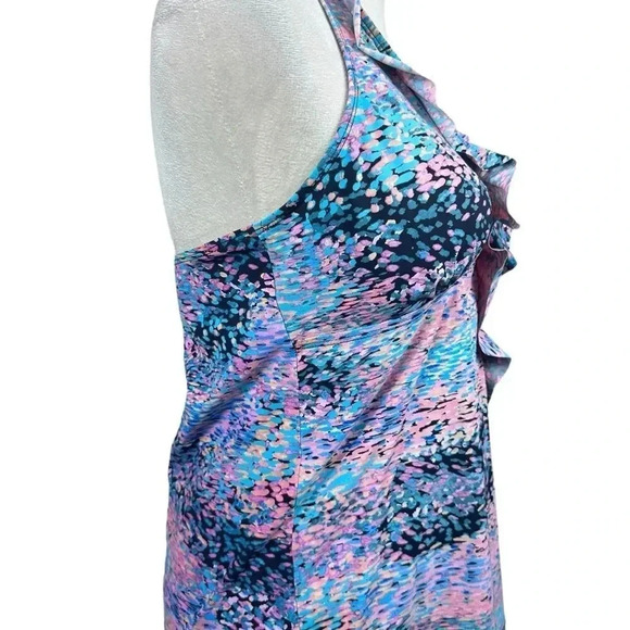 Spanx Love Your Assets by Sarah Blakely Ruffle Halter Tankini top size XL - Picture 6 of 8